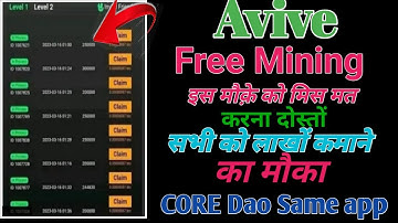 AVIVE Coin Airdrop | AVIVE Network Mining | Core की तरह Avive Mining In Hindi
