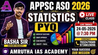 ASO Statistics PYQs Telugu | Important Questions | APPSC ASO | ASO | STATISTICS | BASHA SIR