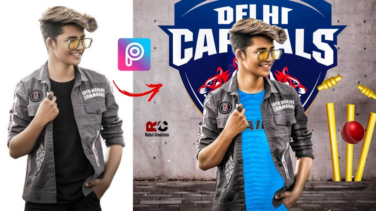 ipl photo editing picsart tutorial delhi capitals| Rahul editing hub picsart edit| ipl new edits|