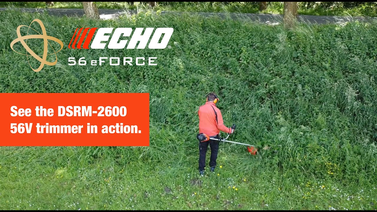 See the ECHO battery trimmer DSRM-2600 in action. 56V X-Series. - YouTube