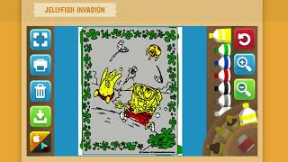 Spongebob Jellyfish Invasion Coloring Cartoon Page Spongebob Jellyfish Invasion Coloring Cartoon Page