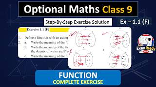 Function y = f(x) || Optional Maths Class 9 Algebra || Exercise 1.1 (F) Complete Step Solution