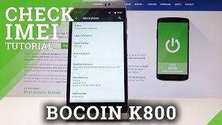 How to Locate IMEI Number in Bocoin K800 - Check IMEI & SN