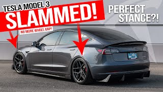 We Slammed the Tesla Model 3!! Perfect Stance & Handling with BC Racing Coilovers