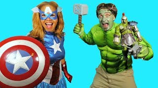 Hulk Thor Ragnarok Vs. Captain America Toy Challenge! || Disney Toy Review || Konas2002