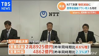 ＮＴＴ決算 増収減益に、携帯低価格プラン導入も増収