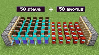 x50 Steve + x50 amogus = ???