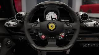 Ferrari F8 Spider Bianco Avus/Nero with Nero Alcantara Daytona Stripes