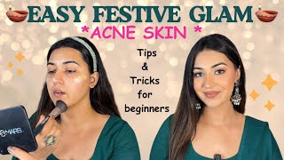 Easy Glowy Makeup For Festivals & Weddings l Step by Step Tutorial for Beginners✨ #makeuptutorial  screenshot 4