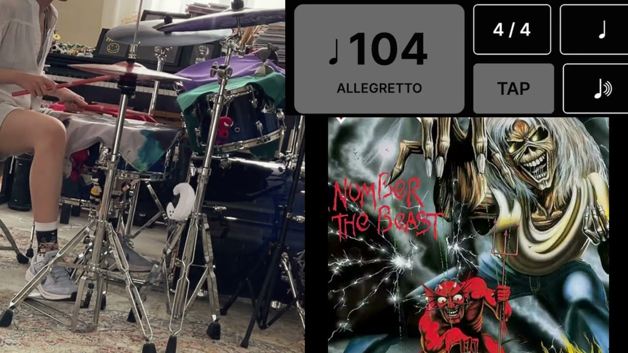 İronmaiden(hallowed be the name) Metronome Exercise from 84 to 104 BPM