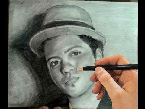 How to Draw Bruno Mars Step by Step (Portrait) - YouTube