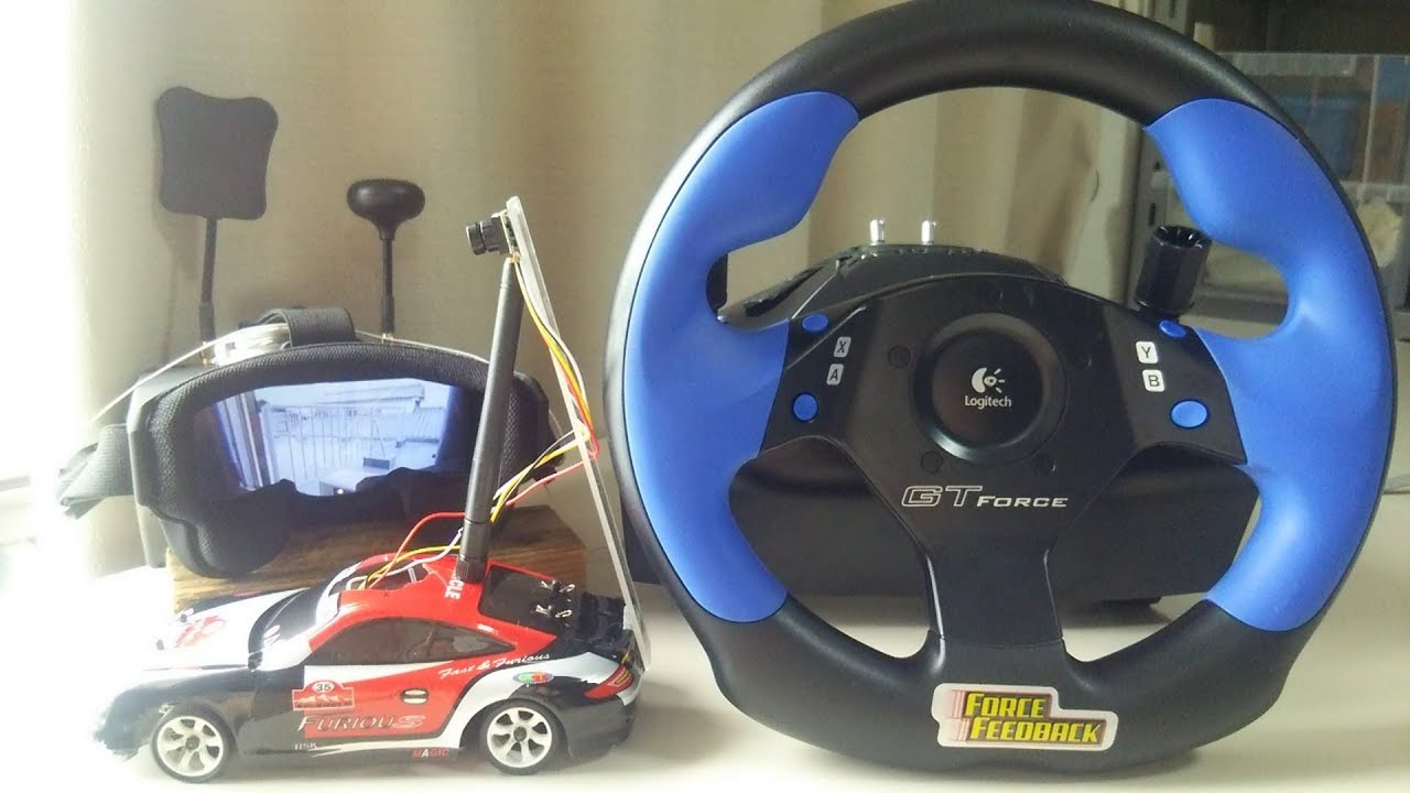 オフロードラジコン、ハンドルコントローラー RC drift car with Steering controller -FPV- While watching the