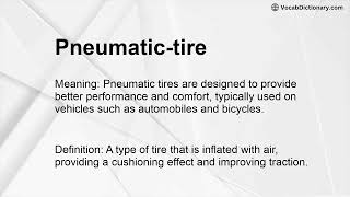 Pneumatic-tire Meaning