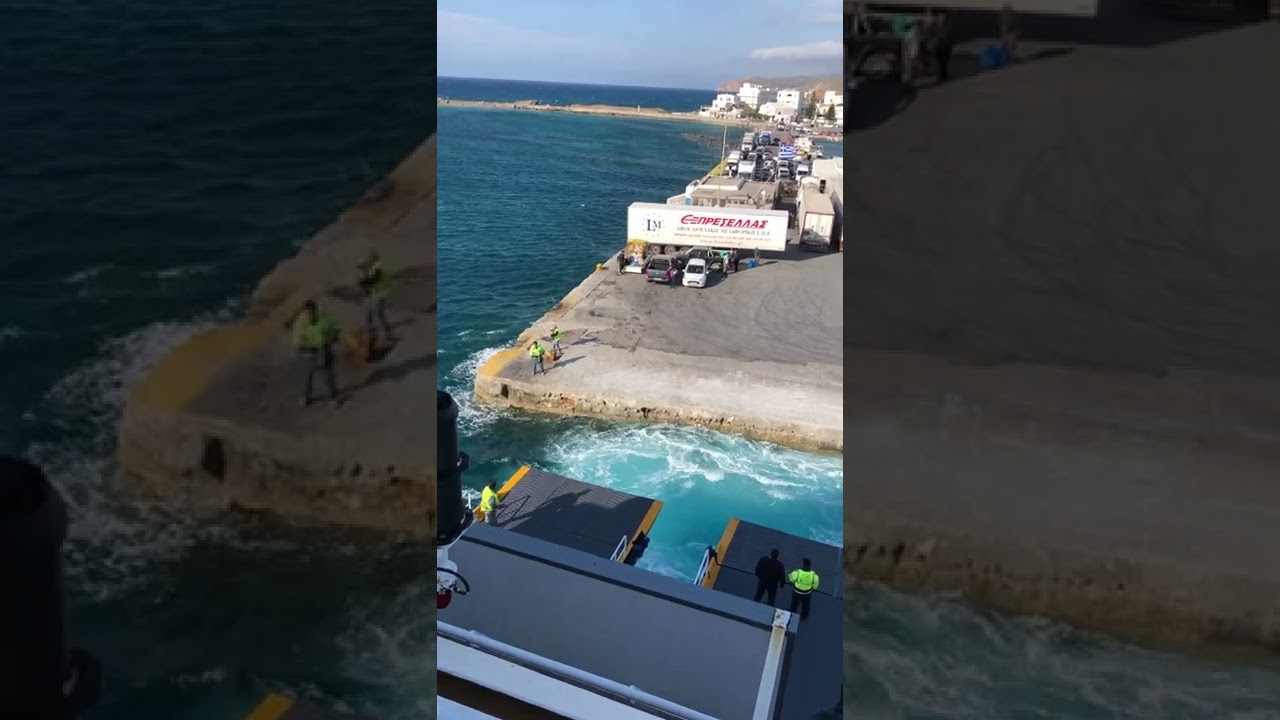 Ferry Docking in Naxos 3 May 2022