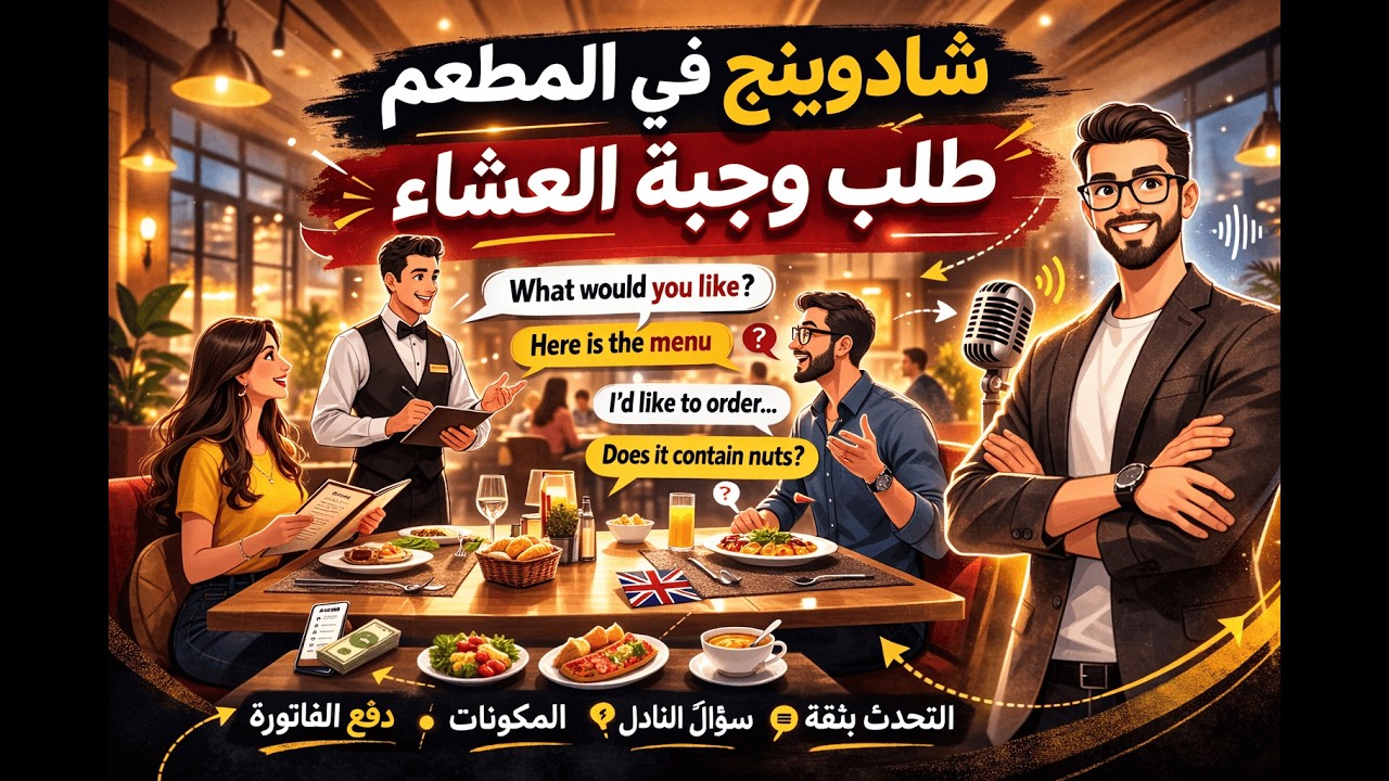 تعلم الإنجليزية في المطعم: كيف تطلب وجبتك بثقة؟ (تدريب محاكاة)
