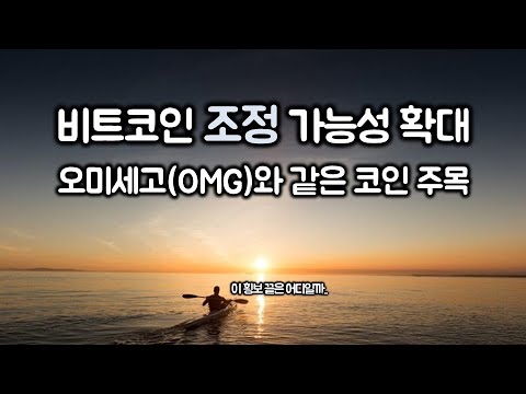 비트코인 조정 가능성 확대.. 오미세고(OMG)와 같은 코인 주목