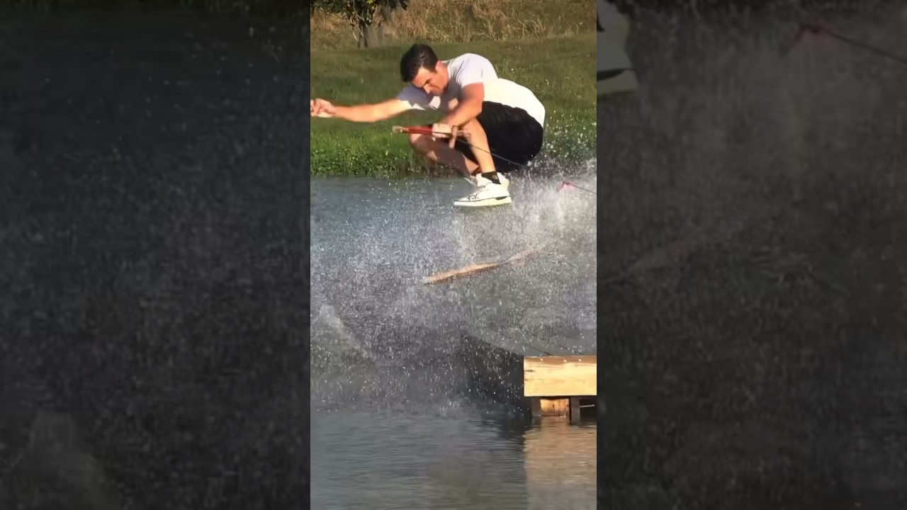 Wakeskate winching bigspin over dock YouTube
