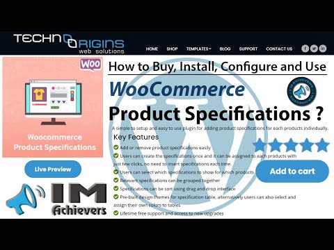Woocommerce Product Specifications