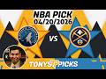 Timberwolves vs Nuggets NBA Pick 4/20/26 🏀