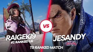 T8 Ranked Match 🤜Raigeki9 (#2 Ranked Lili) vs Jesandy (Kazuya) 🤛 Tekken 8TV