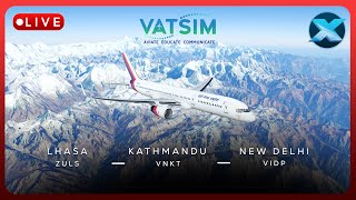 😍 Cross the Himalayas! | B752 | Lhasa - Kathmandu - New Delhi | Custom Orthos! | VATSIM | X-Plane 11 screenshot 1
