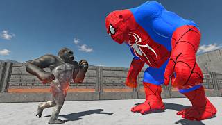 Spiderman Goro vs Mutant Primates in Lava Stadium Arena - Animal Revolt Battle Simulator screenshot 5