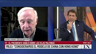 La opinión de Andrés Cisneros, ex vicecanciller, sobre los dichos de Milei sobre las Islas Malvinas