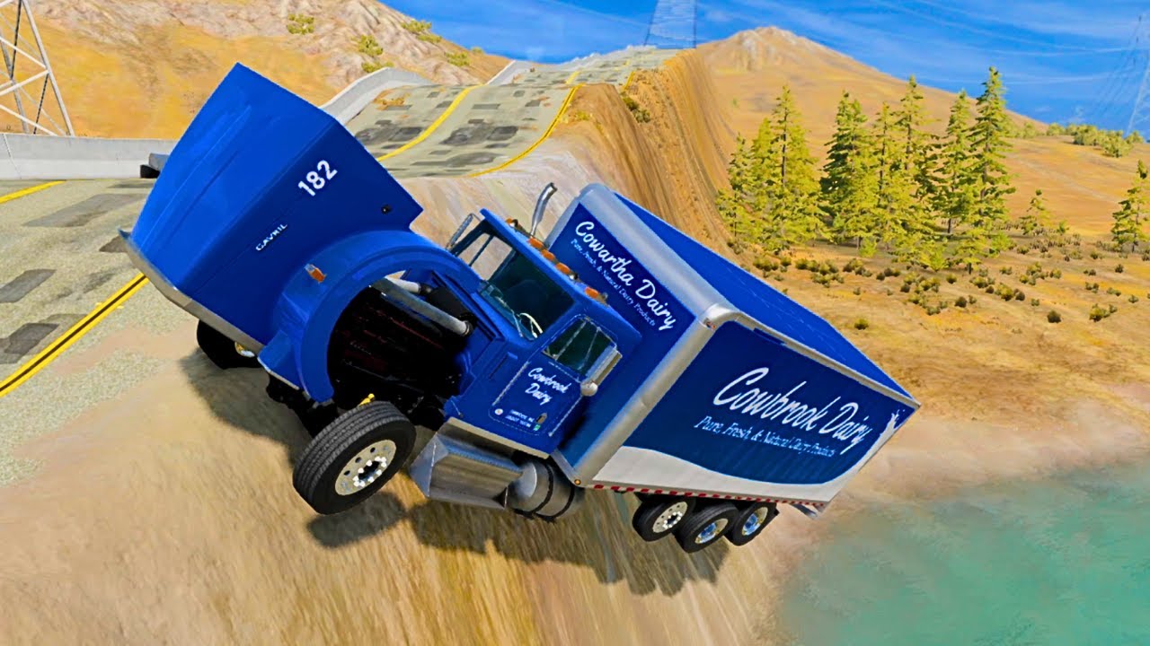 Trucks vs Dangerous Cliff Roads | BeamNG.drive  #64