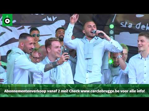 Image du reportage Christophe Vincent sur le podium des champions avec le Cercle Bruges (CercleTV)