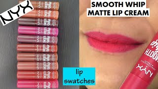 NYX Smooth Whip Matte Lip Creams // LIP SWATCHES &amp; Review