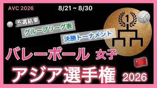 【女子バレー】決勝トーナメント表！予選結果と準々決勝スケジュールをチェック ✅ 女子アジア選手権2026🇨🇳
