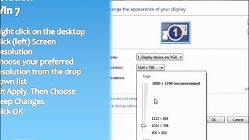 Changing Screen Resolution in Windows XP, Vista and 7
