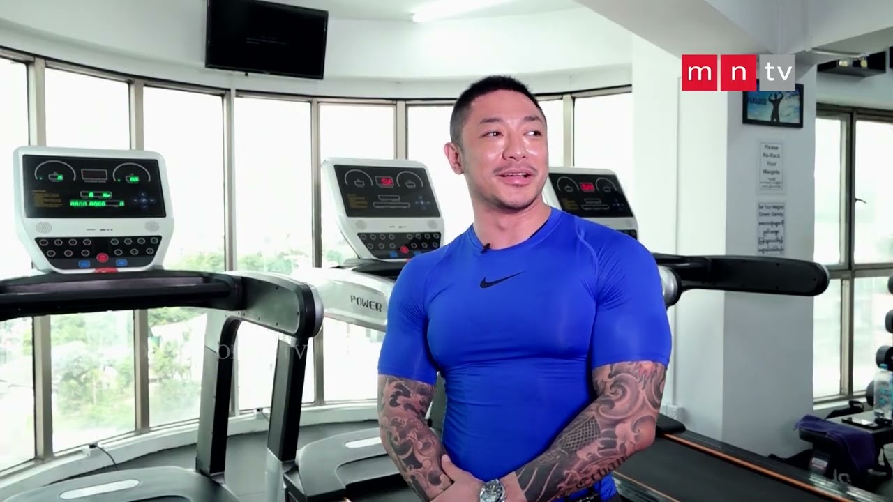Myanmar Bodybuilder Tin Aung Cho Mntv Hello Myanmar Program Interview.