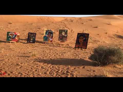 Pintura mexicana en el desierto de Emiratos Árabes