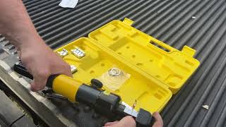 Tool Talk  ,  How to use a  10 ton Hydraulic Wire Crimper  .