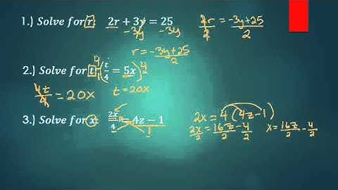 Solving for Variables multi variable equations 1
