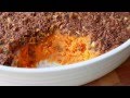 Sweet Potato Casserole with Pistachio Crust - Thanksgiving Sweet Potato Casserole Side Dish Recipe