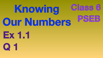 Q1 | Ex 1.1 | Class 6 | Knowing Our Numbers | Chapter 1 | PSEB | Maths