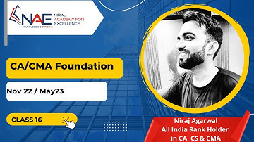 CA & CMA Foundation  | Accounts | Accounting Process  | Class 1 | CA CS CMA Niraj Agarwal