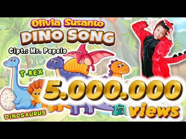 Dino Song | Lagu Dinosaurus Trex Brontosaurus | artis Olivia Susanto | Cipt. Mr.POPOLO #laguanak class=
