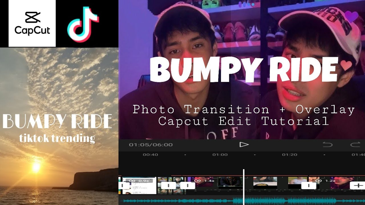 BUMPY RIDE CAPCUT EDIT TUTORIAL PHOTO TRANSITION + OVERLAY FT. DONNY