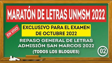 ✅𝟮𝗱𝗮 𝗠𝗔𝗥𝗔𝗧𝗢𝗡 𝗗𝗘 𝗟𝗘𝗧𝗥𝗔𝗦 - 𝗘𝗫𝗔𝗠𝗘𝗡 𝗗𝗘 𝗔𝗗𝗠𝗜𝗦𝗜𝗢́𝗡 𝗦𝗔𝗡 𝗠𝗔𝗥𝗖𝗢𝗦 (𝗢𝗖𝗧𝗨𝗕𝗥𝗘 𝟮𝟬𝟮𝟮) 𝗿𝗲𝗽𝗮𝘀𝗼 / 𝗳𝗶𝗷𝗮𝘀 / 𝗨𝗡𝗠𝗦𝗠