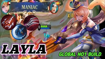 MANIAC NEW META LAYLA SUPER FAST ATTACK SPEED BUILD TOP 1 GLOBAL 2024 #layla #mlbb #solutionx