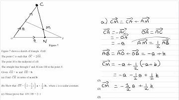 Vectors Exam Questions - A Level Maths - Edexcel Pure Year 1 - Q8 (level 3)