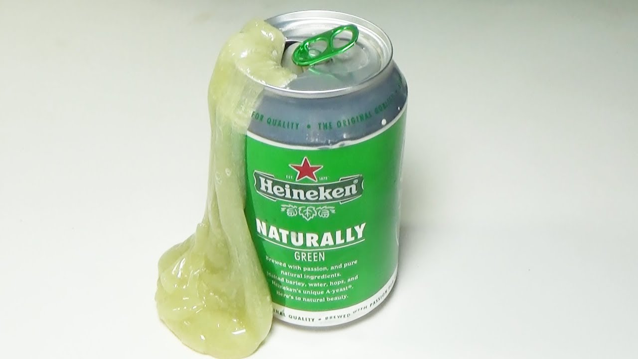HEINEKEN SLIME! Testing no Glue slime 💧 Dish Soap And Beer clear SLIMES!