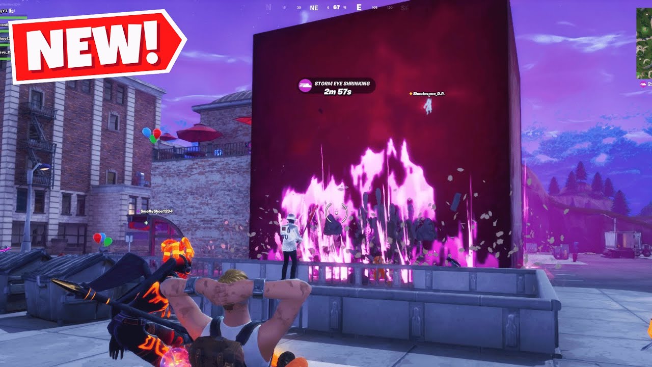 Red Cube Destroys Tilted Towers in Fortnite OG
