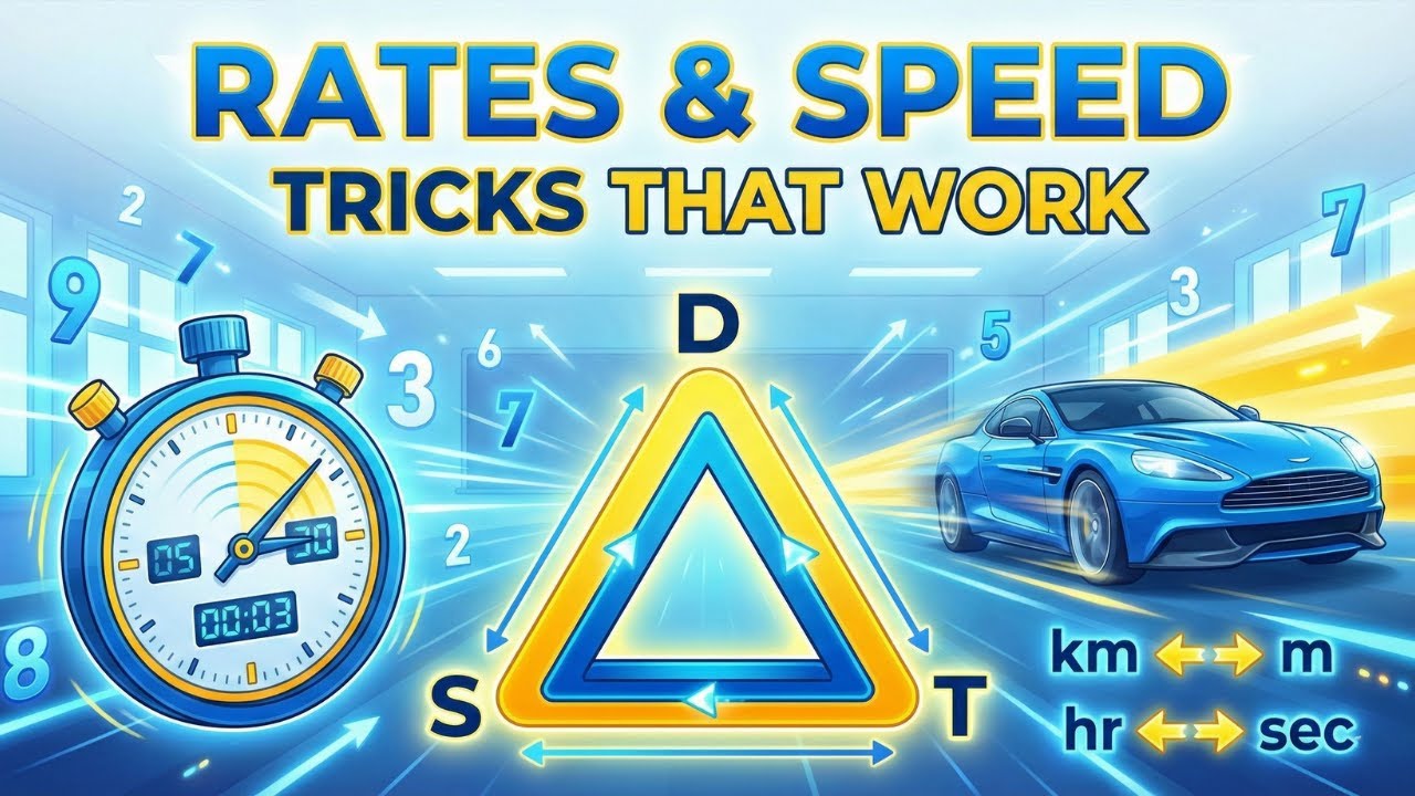 Rates & Speed Made Easy | Quantitative Reasoning Tricks, Speed Triangle & Unit Conversions
