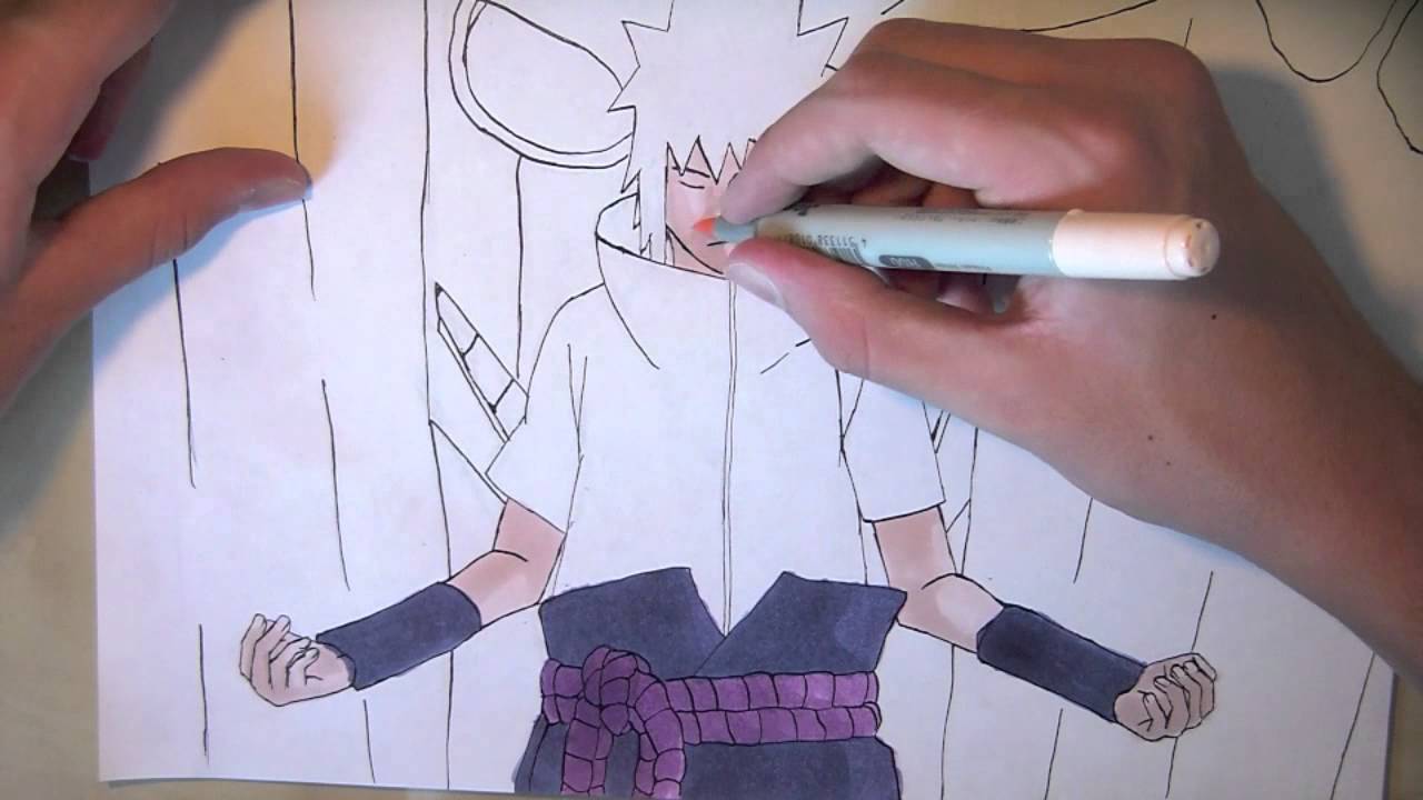 How to Draw Sasuke Uchiha with Susanoo (part 2) Color - YouTube