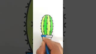 coloring page Cactus pot#shorts #coloring #art #drawing #viral
