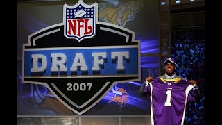 2007 NFL Draft on ESPN part 1 of 6 Calvin Johnson Adrian Peterson Marshawn Lynch Patrick Willis